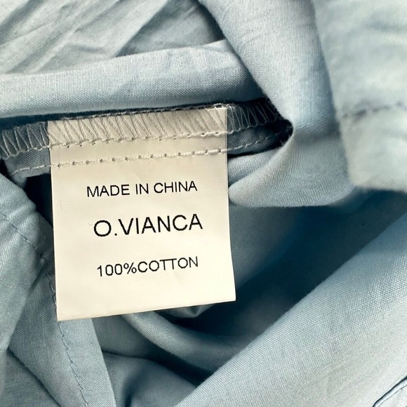 O.VIANCA Colorblock Long Sleeve Cotton Button Up Shirt Size S Pastel - Picture 5 of 8